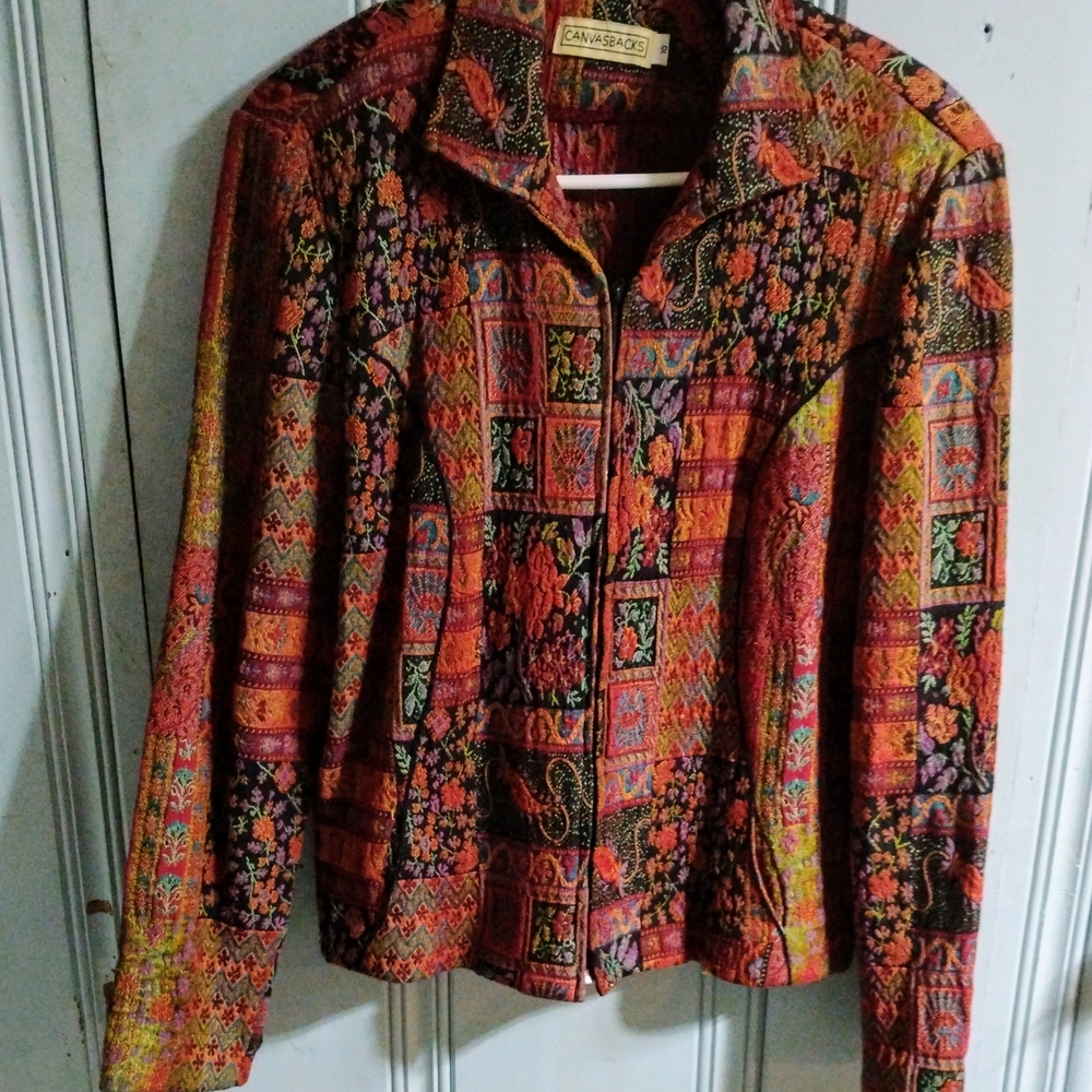 Colorful Embroidered Blazer